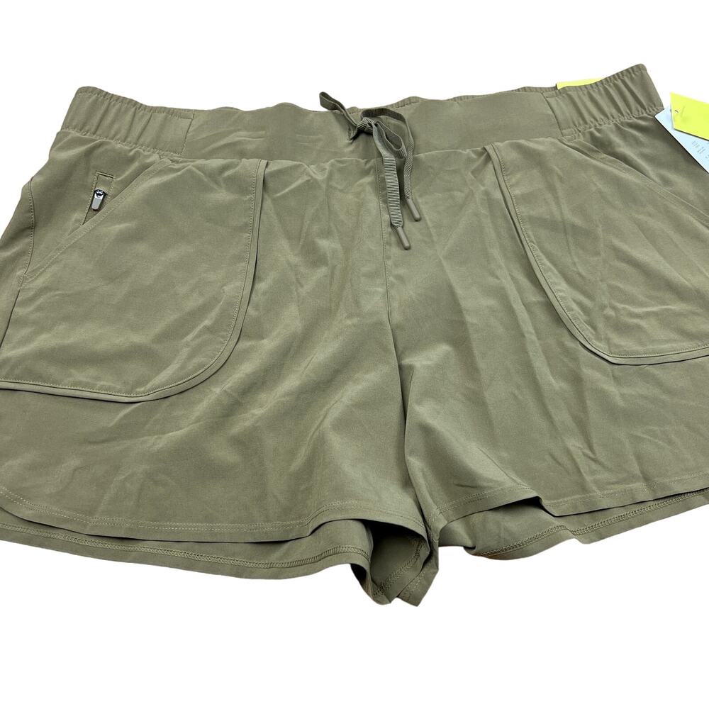 All in Motion Women's Stretch Light Olive Green Woven Shorts - XXL - NWT
